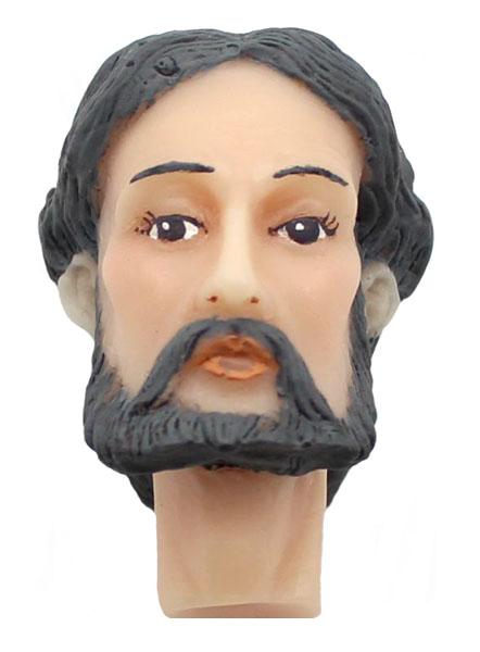 Wachskopf bemalt, Mohair-Haar, Wachskopf, Krippenfigurenkopf, Fatschenkindlkopf