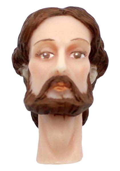 Wachskopf bemalt, Mohair-Haar, Wachskopf, Krippenfigurenkopf, Fatschenkindlkopf