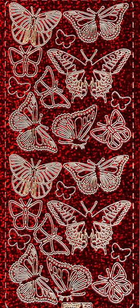 Konturensticker "Schmetterling", Stickerbogen Tiere, Klebe Sticker, Konturen–Sticker, Ziersticker, Klebesticker, Foliensticker, Aufkleber, Bastelzubehör, Bastelartikel