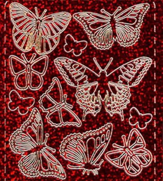 Konturensticker "Schmetterling", Stickerbogen Tiere, Klebe Sticker, Konturen–Sticker, Ziersticker, Klebesticker, Foliensticker, Aufkleber, Bastelzubehör, Bastelartikel