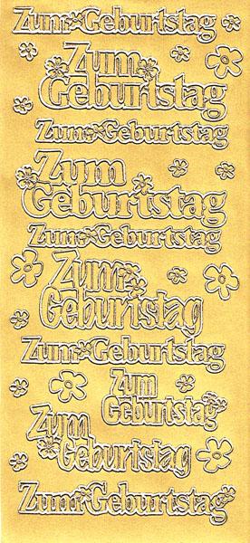 Konturensticker "Zum Geburtstag" Bastelsticker Schriftzug, Stickerbogen Schriftzug, Bastelsticker, Klebe Sticker, Konturen–Sticker, Ziersticker, Klebesticker, Foliensticker, Aufkleber, Bastelzubehör