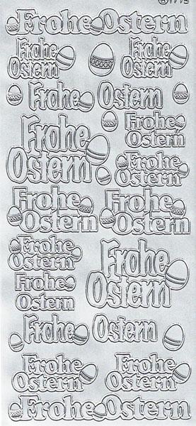 Konturensticker "Frohe Ostern", Stickerbogen Ostern, Klebe Sticker, Konturen–Sticker, Ziersticker, Klebesticker, Foliensticker, Aufkleber, Bastelzubehör