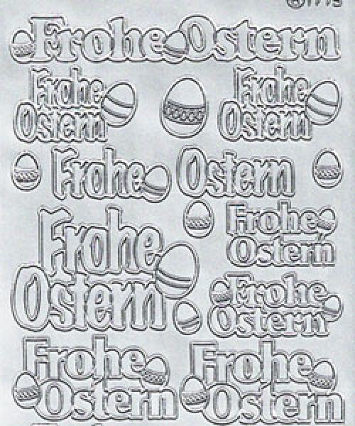 Konturensticker "Frohe Ostern", Stickerbogen Ostern, Klebe Sticker, Konturen–Sticker, Ziersticker, Klebesticker, Foliensticker, Aufkleber, Bastelzubehör