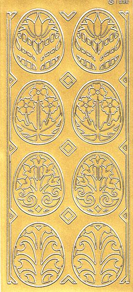 Konturensticker "Ostereier", Stickerbogen Ostern, Klebe Sticker, Konturen–Sticker, Ziersticker, Klebesticker, Foliensticker, Aufkleber, Bastelzubehör