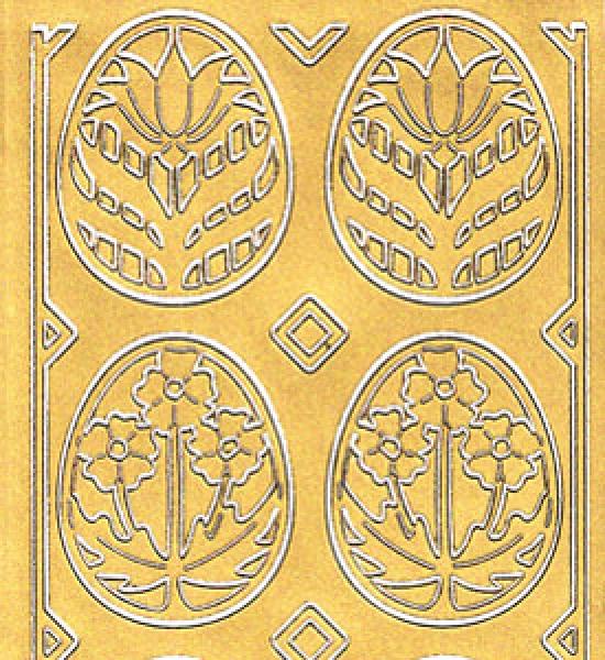 Konturensticker "Ostereier", Stickerbogen Ostern, Klebe Sticker, Konturen–Sticker, Ziersticker, Klebesticker, Foliensticker, Aufkleber, Bastelzubehör