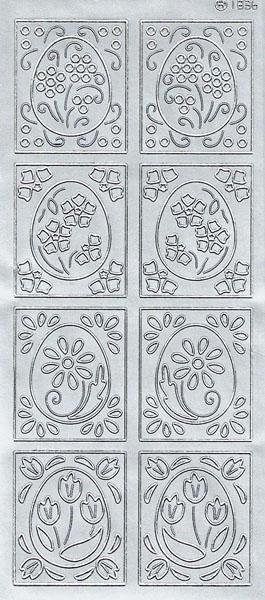 Konturensticker "Ostern", Stickerbogen Ostereier, Klebe Sticker, Konturen–Sticker, Ziersticker, Klebesticker, Foliensticker, Aufkleber, Bastelzubehör