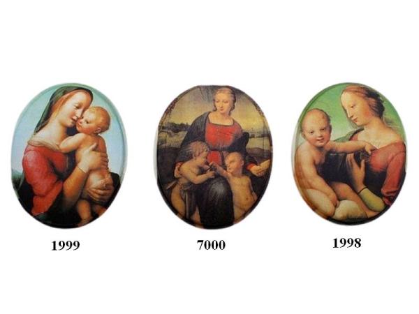 Seidenbild Madonna bombiert