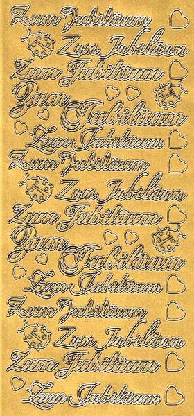 Konturensticker "Zum Jubiläum" Bastelsticker Schriftzug, Stickerbogen Schriftzug, Bastelsticker, Klebe Sticker, Konturen–Sticker, Ziersticker, Klebesticker, Foliensticker, Aufkleber, Bastelzubehör
