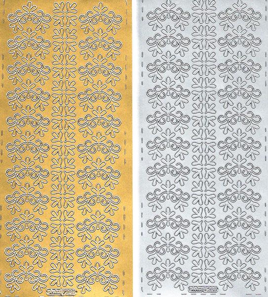 Konturensticker Bordüren, Stickerbogen Eckelemente, Klebe Sticker, Konturen–Sticker, Ziersticker, Klebesticker, Foliensticker, Aufkleber, Bastelzubehör