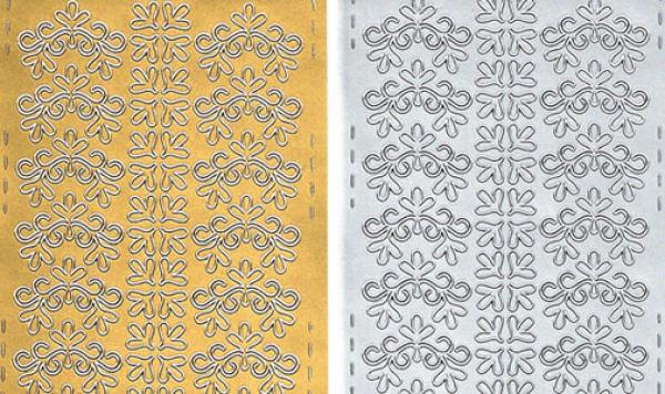 Konturensticker Bordüren, Stickerbogen Eckeelemente, Klebe Sticker, Konturen–Sticker, Ziersticker, Klebesticker, Foliensticker, Aufkleber, Bastelzubehör