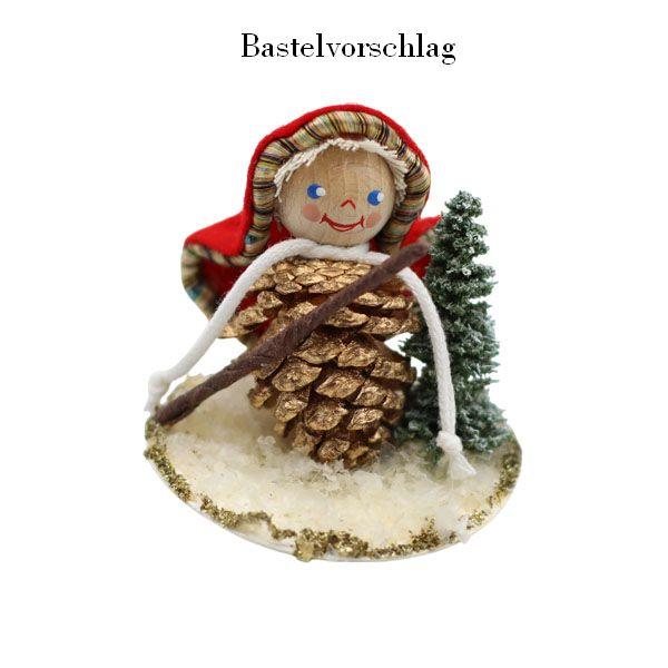 Holzköpfe mit Gesicht, handbemalt, Ø 25 mm, 1  Stück