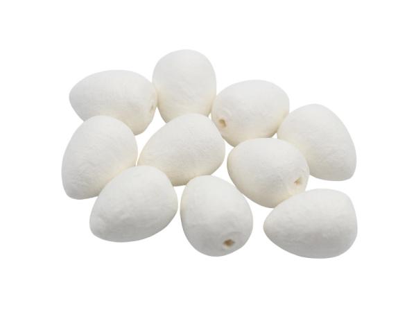 Watte-Eier, Watteeier, Watteei gelocht, Wattekugeln, Watteeier Weiß Verschiedene-Größen-Sortierungen, Osterdeko, Dekoration, Bastematerial, Kreatives Gestalten
