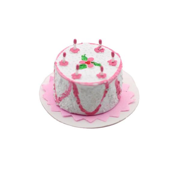 Miniatur - Geburtstagstorte - Torte - Puppenstuben-Zubehör - Zubehör, Ausstattung und Dekoelemente - Miniatur - Maßstab 1:12 - für Puppenstube - Puppenhaus, Puppenküche - Torten, Kuchen - Geburtstagskuchen – Miniatur Dekoration – Bastelartikel - Miniatur