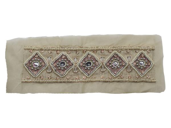 Applikation Ornament, Perlen, Borte, Applikation, Nähzubehör, Hochzeit, Bastelartikel