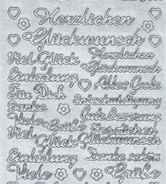 Konturensticker Schriftzug, Bastelsticker Schriftzug, Stickerbogen Schriftzug, Bastelsticker, Klebe Sticker, Konturen–Sticker, Ziersticker, Klebesticker, Foliensticker, Aufkleber, Bastelzubehör