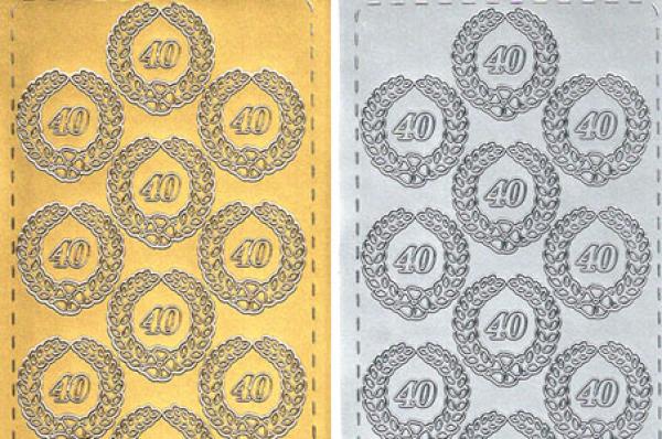 Konturensticker "Jubiläumszahlen", Stickerbogen Zahlen, Klebe Sticker, Konturen–Sticker, Ziersticker, Klebesticker, Foliensticker, Aufkleber, Bastelzubehör, Bastelartikel