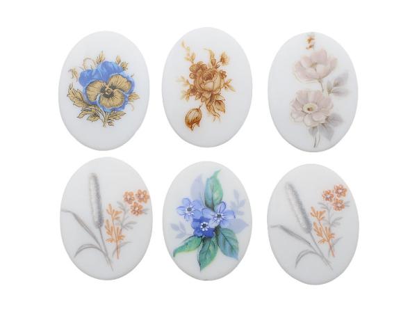 Cabochon, Oval, Biedermeier, Motivcabochon, Gemme, Kamee, Bastelartikel, Mode Schmuckherstellung