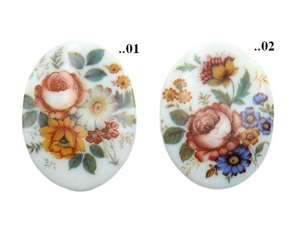 Cabochon, Motive, Oval, Bauernrose, Motivcabochon, Gemme, Kamee, Bastelartikel, Modeschmuck Herstellung