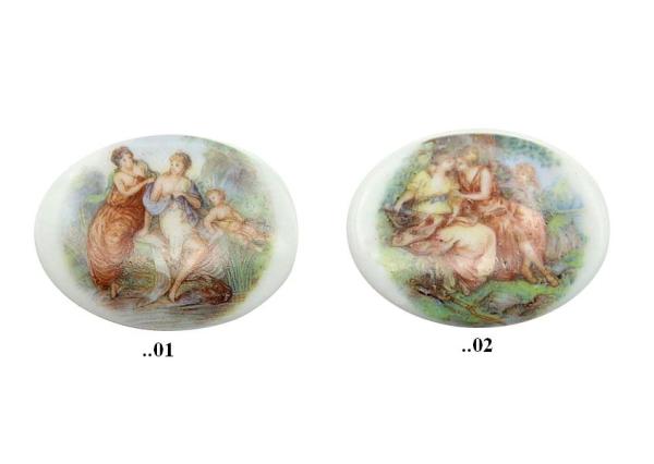 Cabochon, Oval, Biedermeier, Motivcabochon, Gemme, Kamee, Bastelartikel, Mode Schmuckherstellung