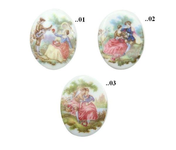 Cabochon, Oval, Biedermeier, Motivcabochon, Gemme, Kamee, Bastelartikel, Handgefertigte Cabochons, Glas Foto Cabochon, Glas Cabochon, Runde Cabochons, Illustration Cabochons