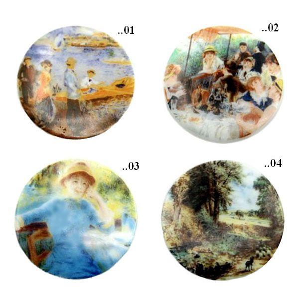 Cabochon, Glas, Rund, Motive, Sommerfrische, Glascabochon, Motivcabochon, Bastelartikel, Vintage Mode Schmuck Herstellung