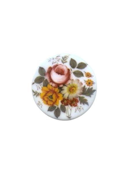 Cabochon, Glas, Rund, Motive, Bauernrosen, Glascabochon, Motivcabochon, Bastelartikel, Vintage Mode Schmuck Herstellung