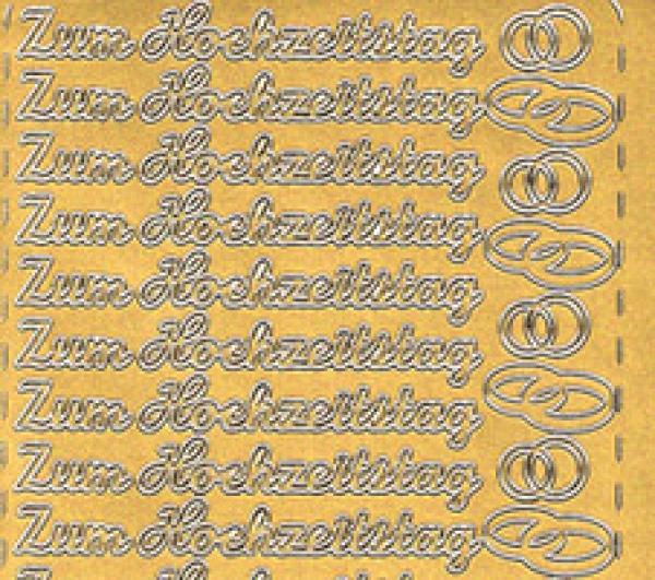Konturensticker "Zum Hochzeitstag" Ziersticker Schriftzug, Bastelsticker, Reliefsticker, Konturstickerbogen, Klebesticker, Motivsticker, Kontursticker, Bastelzubehör, Bastelpapier, Sticker, Spruchband, Etikett
