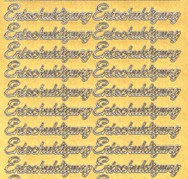 Konturensticker Schriftzug "Entschuldigung" Bastelsticker, Stickerbogen Schriftzug, Bastelsticker, Klebe Sticker, Konturen–Sticker, Ziersticker, Klebesticker, Foliensticker, Aufkleber, Bastelzubehör