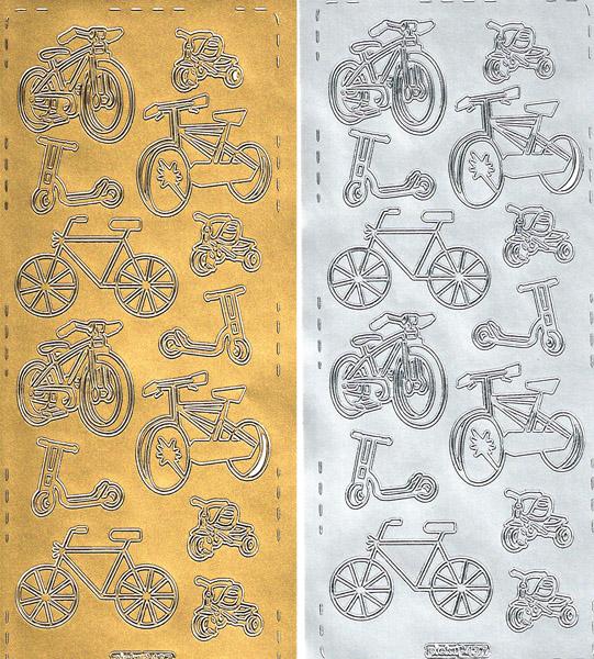 Konturensticker "Fahrrad" Bastelsticker Fahrräder, Stickerbogen, Klebe Sticker, Konturen–Sticker, Ziersticker, Klebesticker, Foliensticker, Aufkleber, Bastelzubehör