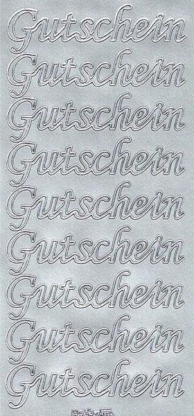 Konturensticker "Gutschein" Bastelsticker Schriftzug, Stickerbogen Schriftzug, Bastelsticker, Klebe Sticker, Konturen–Sticker, Ziersticker, Klebesticker, Foliensticker, Aufkleber, Bastelzubehör
