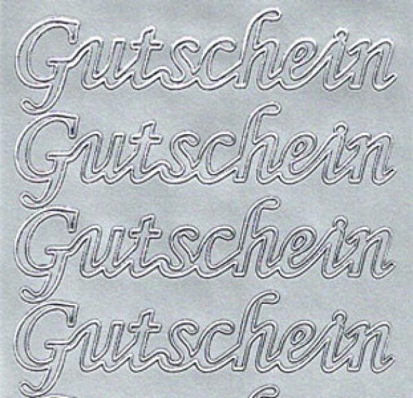 Konturensticker "Gutschein" Bastelsticker Schriftzug, Stickerbogen Schriftzug, Bastelsticker, Klebe Sticker, Konturen–Sticker, Ziersticker, Klebesticker, Foliensticker, Aufkleber, Bastelzubehör
