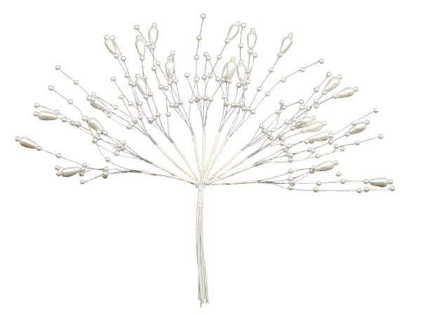 Perlenrispen weiss, Perlenrispen, Perlenstrang, Deko, Hochsteckfrisuren, Hochzeitsschmuck, Tracht, Kommunion, Bastelmaterial