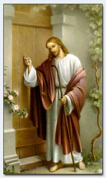 Heiligenbildchen Jesus Anklopfend