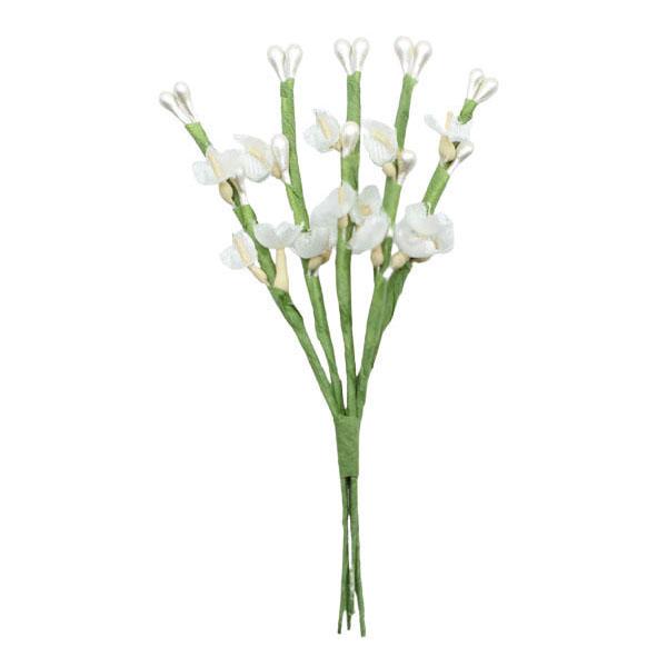 Blüten-Perl-Rispe, Seidenblümchen, Kunstblume, Dekoblume, Seidenblumen, Blütenstempel, Floristikbedarf, Bastelmaterial