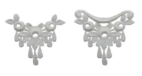 Spitzen Applikation, Spitze weiss, Dekoration, Nähzubehör, Bastelartikel