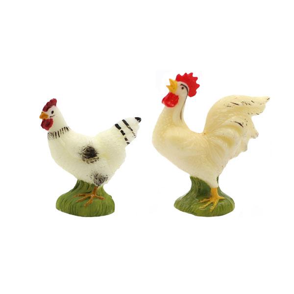 Wachs Tierfiguren, Wachstier, Hahn, Huhn, Wachsmotiv, Bastelartikel