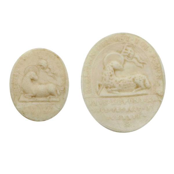 Agnus Dei, Wachsmedaillon, Wachsornament, Wachsmotiv, Wachsmedaillon, Zubehör Klosterarbeiten