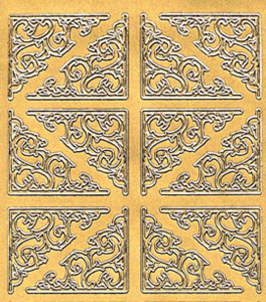 Konturensticker Bordüren, Stickerbogen Eckeelemente, Klebe Sticker, Konturen–Sticker, Ziersticker, Klebesticker, Foliensticker, Aufkleber, Bastelzubehör