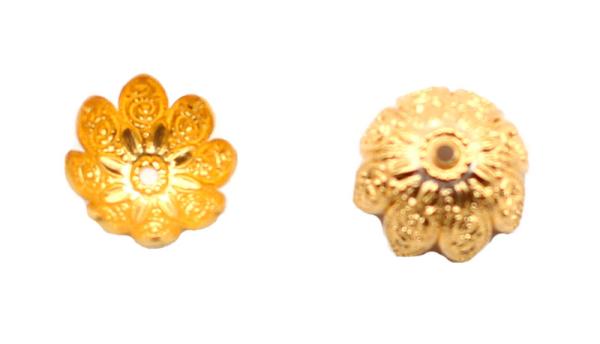 Perlkappen, Metall Endkappen, Zierkappen, Klosterarbeiten Zubehör, Goldstickereien, Schmuckherstellung, Bastelartikel