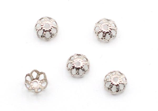 Perlkappen, Blumenform, Metall Zierteile, Endkappen, Bastelzubehör, Schmuckherstellung, Klosterarbeiten Material, Goldstickerei, Bastelartikel