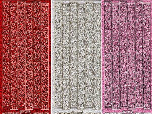 Konturensticker Bordüren, Stickerbogen Eckeelemente, Klebe Sticker, Konturen–Sticker, Ziersticker, Klebesticker, Foliensticker, Aufkleber, Bastelzubehör