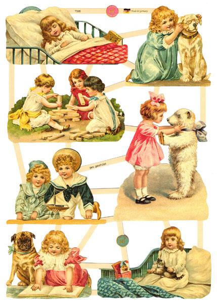 Glanzbilder Kinder, Poesiebilder, Oblaten, Bastelartikel