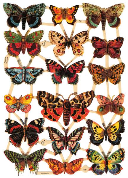Glanzbilder Schmetterlinge, Poesiebilder, Bastelartikel
