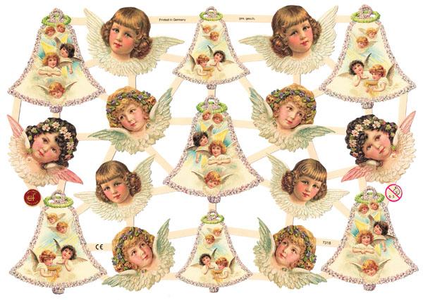 Glanzbilder, Engel, Oblaten, Poesiealbum-Bilder, Bastelartikel