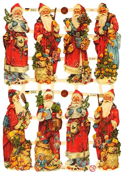 Glanzbilder, Weihnachtsmann, Poesiealbum-Bilder, Oblaten, Deko- und Bastelartikel