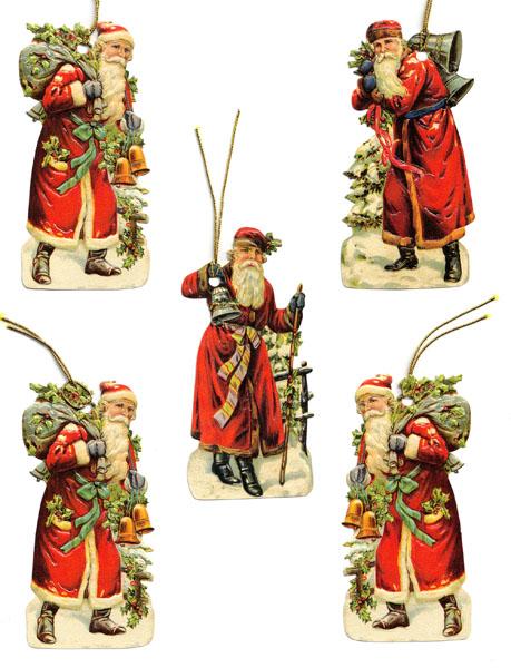 Glanzbilder, Geschenkeanhänger Weihnachtsmann