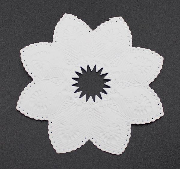Spitzendeckchen Papier Stern, Spitzendeckchen Papier, Bordüre, gestanzte Prägeteile, Dresdner Pappen