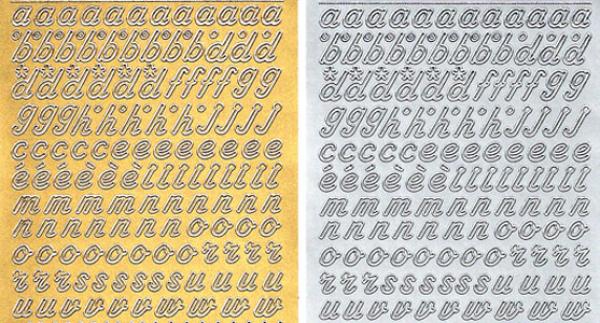 Konturensticker „Kleinbuchstaben / Zahlen“ 2 Farben, 1 Blatt
