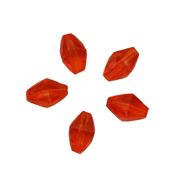 Acrylglasperlen Rauten facettiert orange