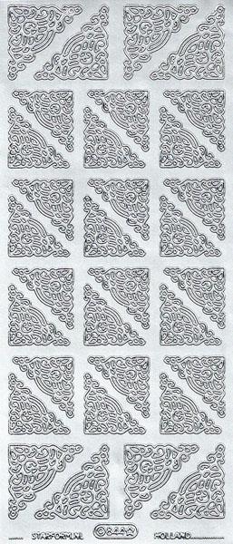 Konturensticker Bordüren, Stickerbogen Eckelemente, Klebe Sticker, Konturen–Sticker, Ziersticker, Klebesticker, Foliensticker, Aufkleber, Bastelzubehör